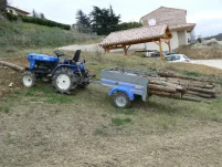 Transport des rondins jusqu’au chantier