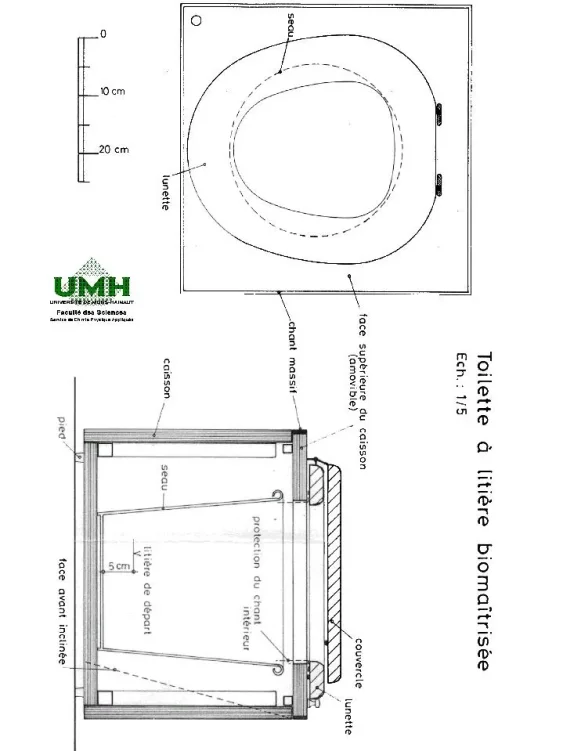 Plan de la toilette à litière bio-maitrisée